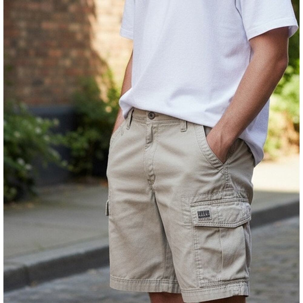 Levi's Cargo Shorts Relaxed Fit Waist 34" Khaki Long Casual Outdoors Summer